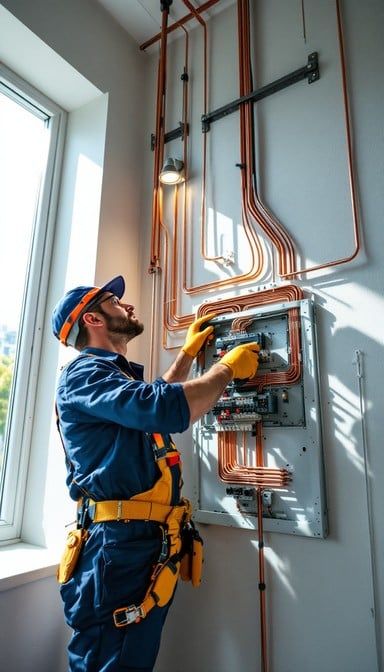 Professional Electrician at Work